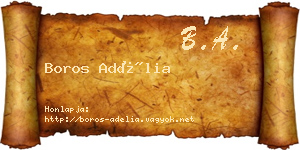 Boros Adélia névjegykártya